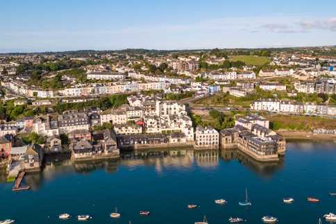 Falmouth town and harbour, aerial image
